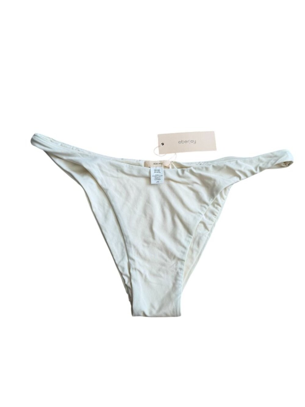 EBERJEY Cream Ecru Swim Bikini Bottoms Size L NEW NWT